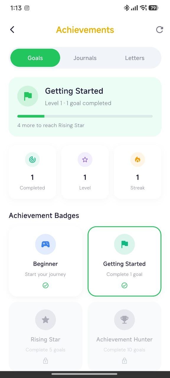Voice Journal App - Achievements